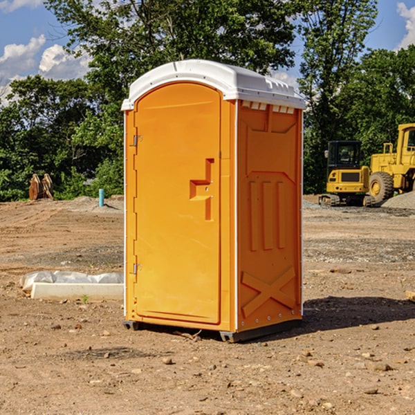 how often are the porta potties cleaned and serviced during a rental period in Blue Mountain